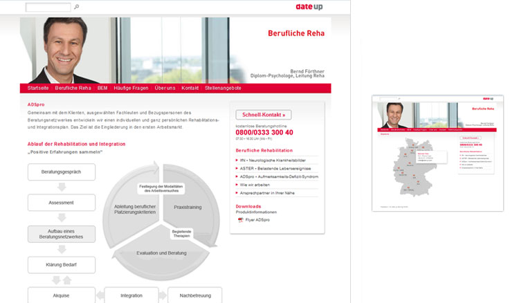 Kunde: date up training GmbH, Website