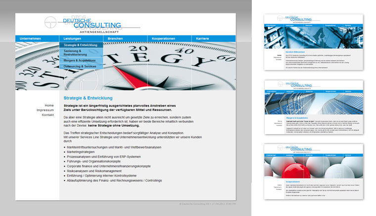 Website Deutsche Consulting AG, Webdesign
