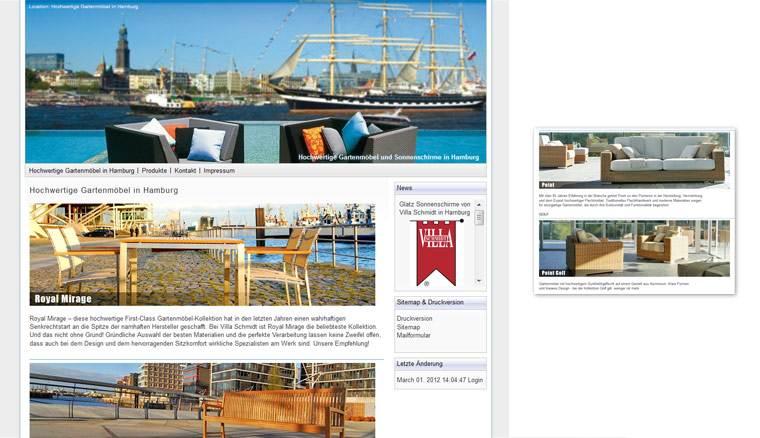 Webseite, Minisite CMS Villa Schmidt